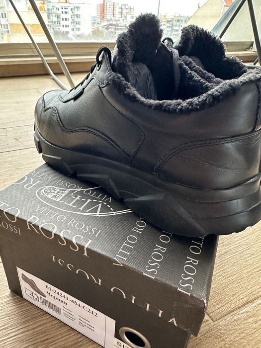 Естествена кожа, зимни топли обувки, отлично качество, отлично състоян