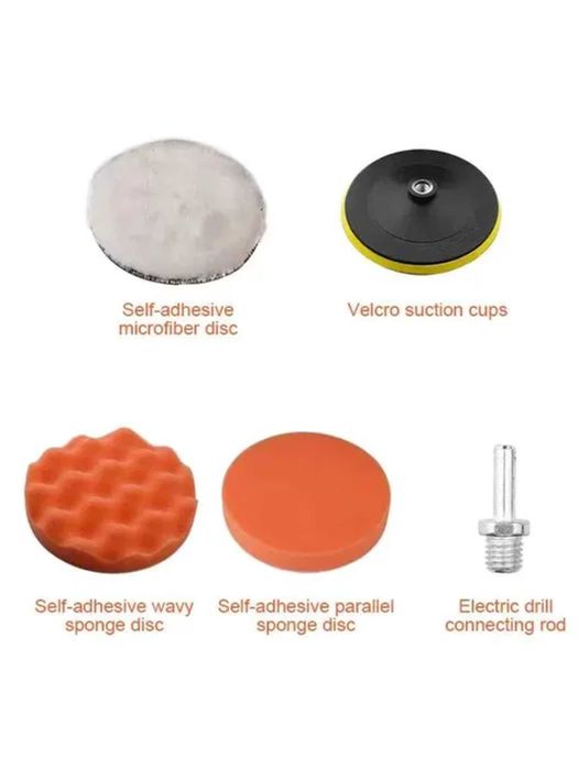 Kit polish profesional cu 9 bureti + adaptor masina de gaurit