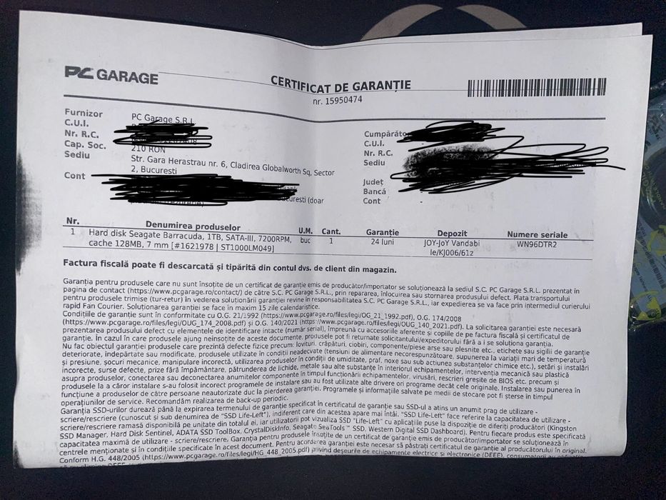 Baracuda™ SEAGATE 1TB BarraCuda Hdd Laptop