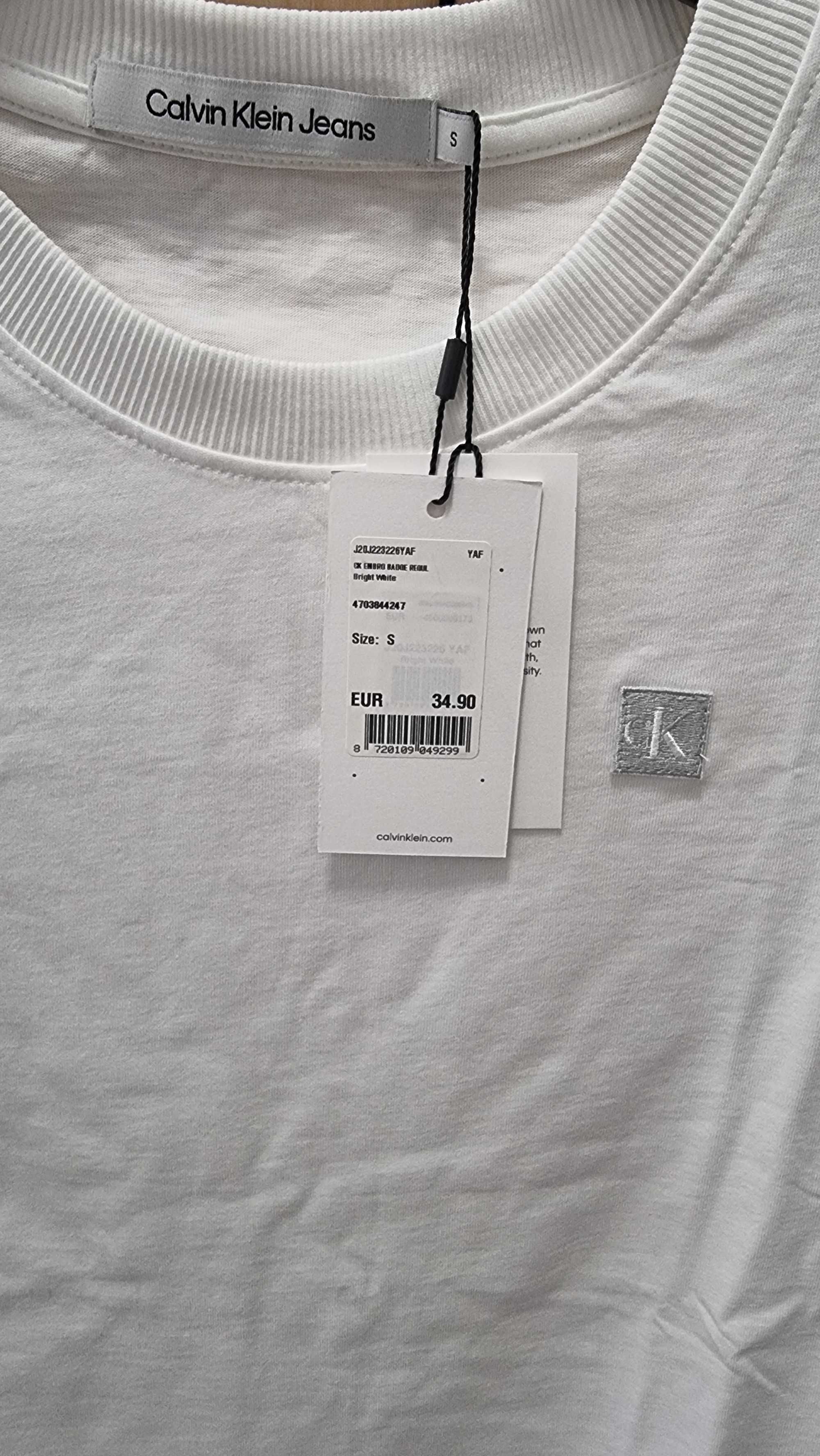 Tricou din bumbac CALVIN KLEIN JEANS, ALB