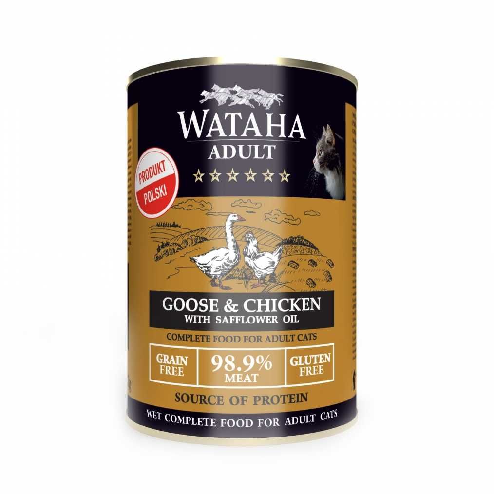 Conserva Wataha HUNT Pisica Adult, 98.9% Carne, Cu Pui Si Gasca, 400g