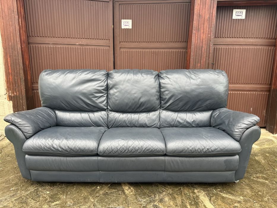 Кожен диван с 3 седалки