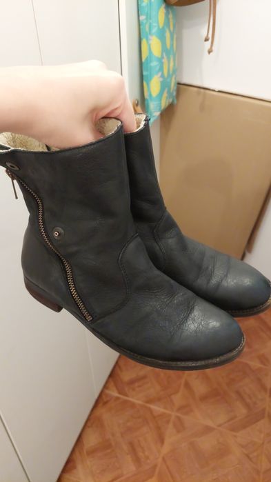 Ghete iarna piele imblanite 38