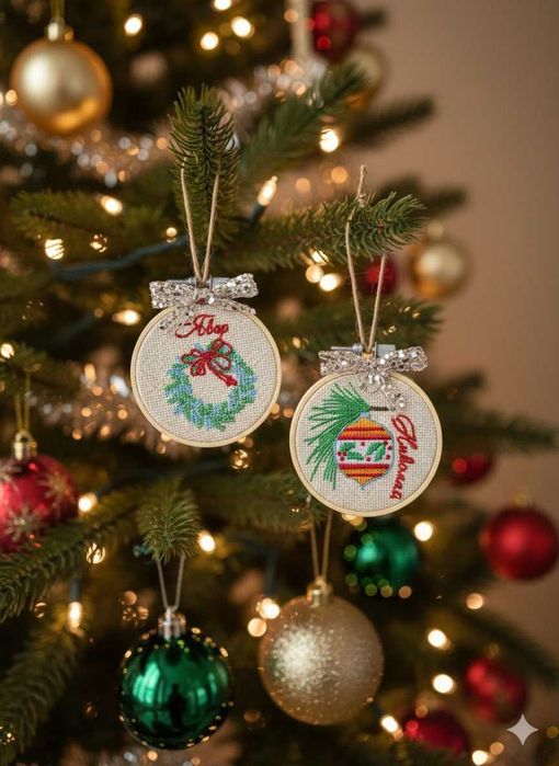 Мини гергефи - Персонализирана Коледна украса