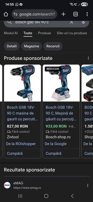 Autofiletanta  bosch  gsb-18v-90c nou