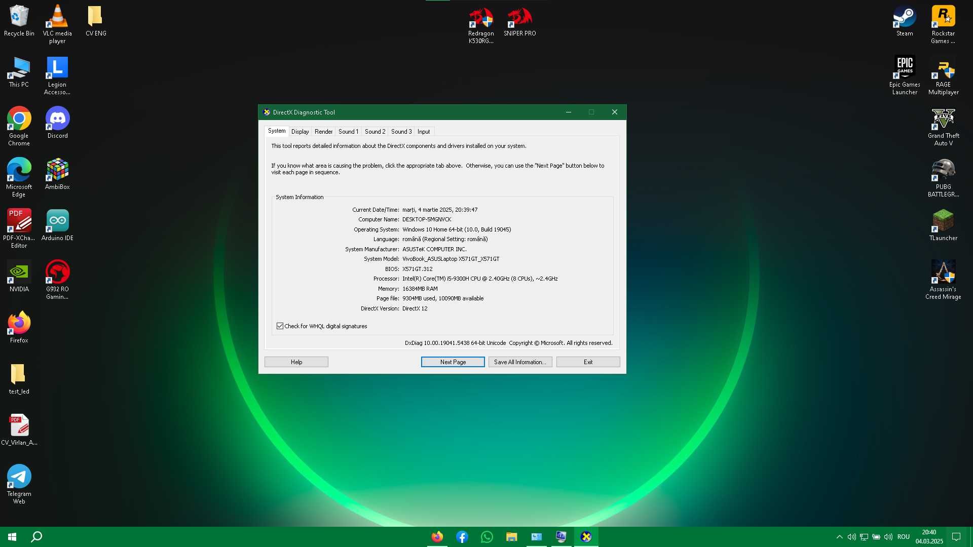 Laptop ASUS X571GT