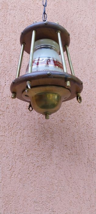 Candelabru vechi, lemn, alamă