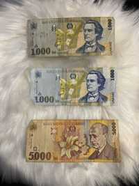 Bancnote 5.000 lei si 1.000 lei an 1998