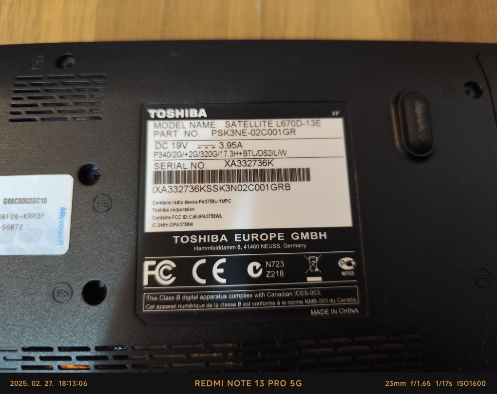 Laptop Toshiba cu display mare 17 inch, 4Gb RAM, SSD Samsung Evo 240Gb