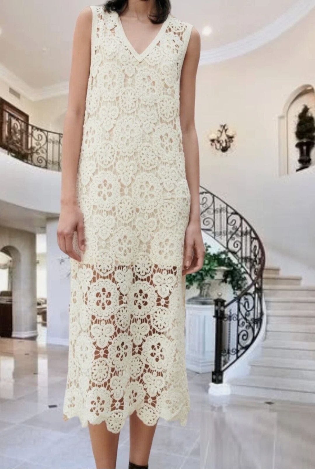 ZARA VIRAL Dress  Makreme Knit рокля S