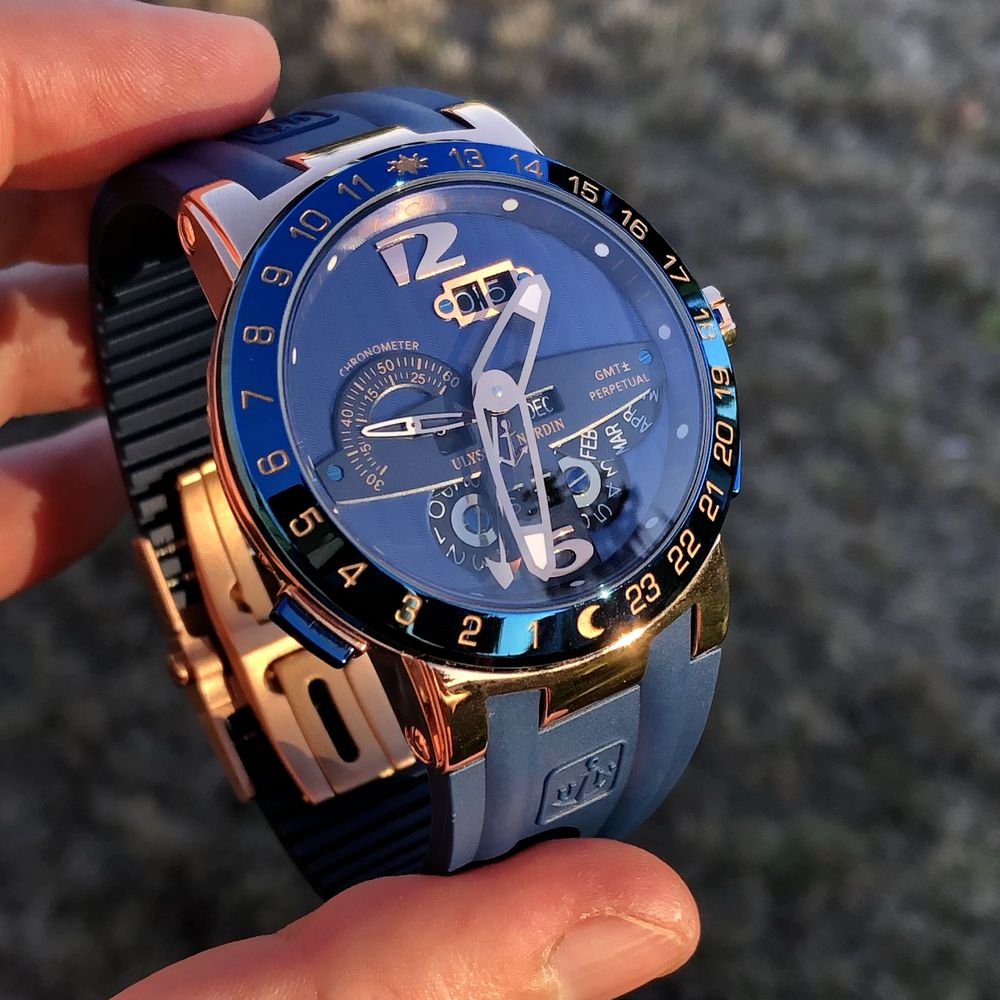 Ulysse Nardin Gmt - Perpetual blue rubber