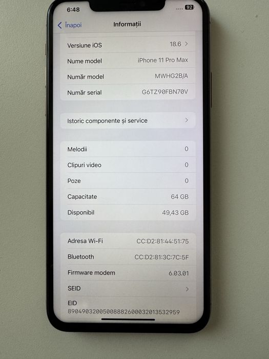 Iphone 11 pro max de 64 gb , orice retea