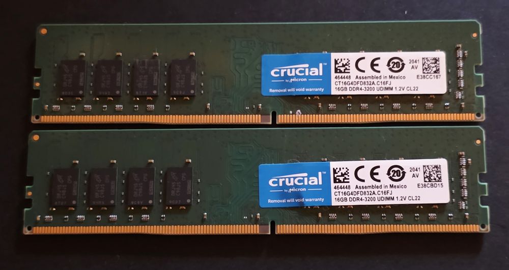 32GB RAM 3200MHz DDR4 Crucial