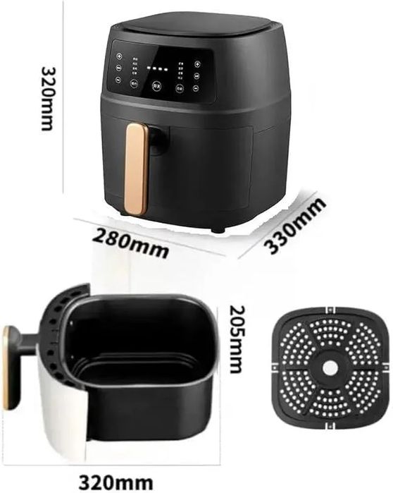 Air Fryer Silver Crest 8 литра, уред за готвене с горещ въздух 2400W