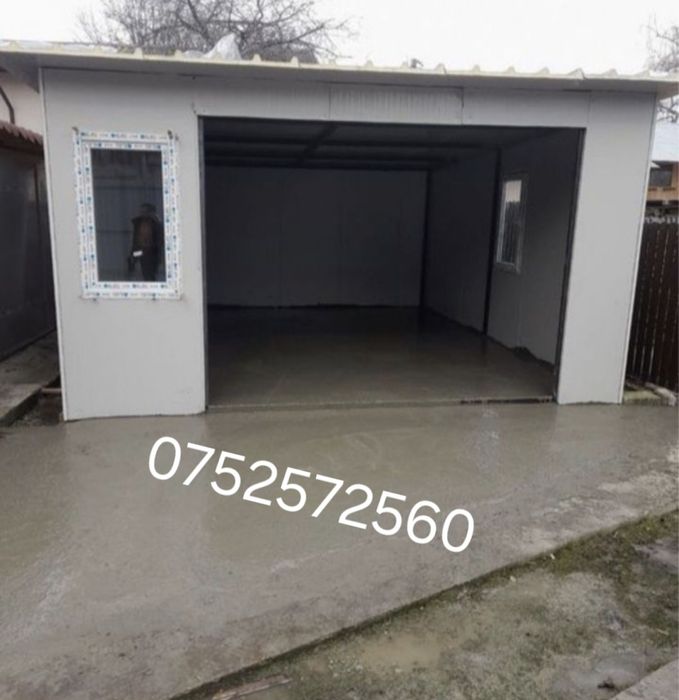 Garaje pe structuri metalice învelite cu panou senwis