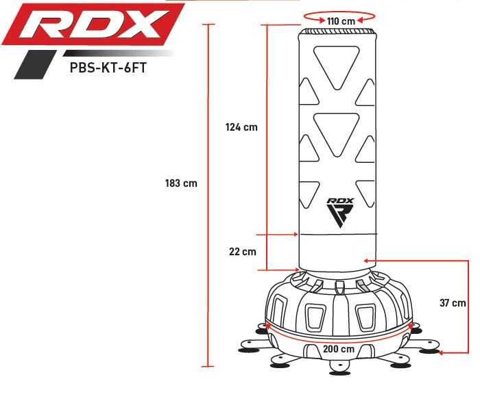 Боксова круша RDX Target KT Ronin с подов комплект