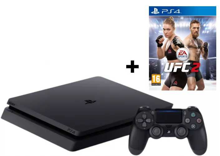 Consola Sony PlayStation 4 Slim 500gb Black + Controller + joc UFC2