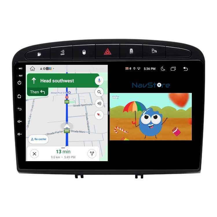 Navigatie Dedicata Android 9 Inch Peugeot 308/408 , Bluetooth, Carplay