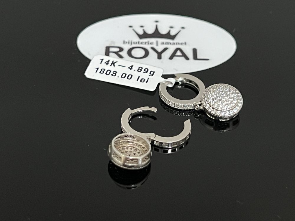 Bijuteria Royal CB : Cercei aur alb 14k 4,89 grame