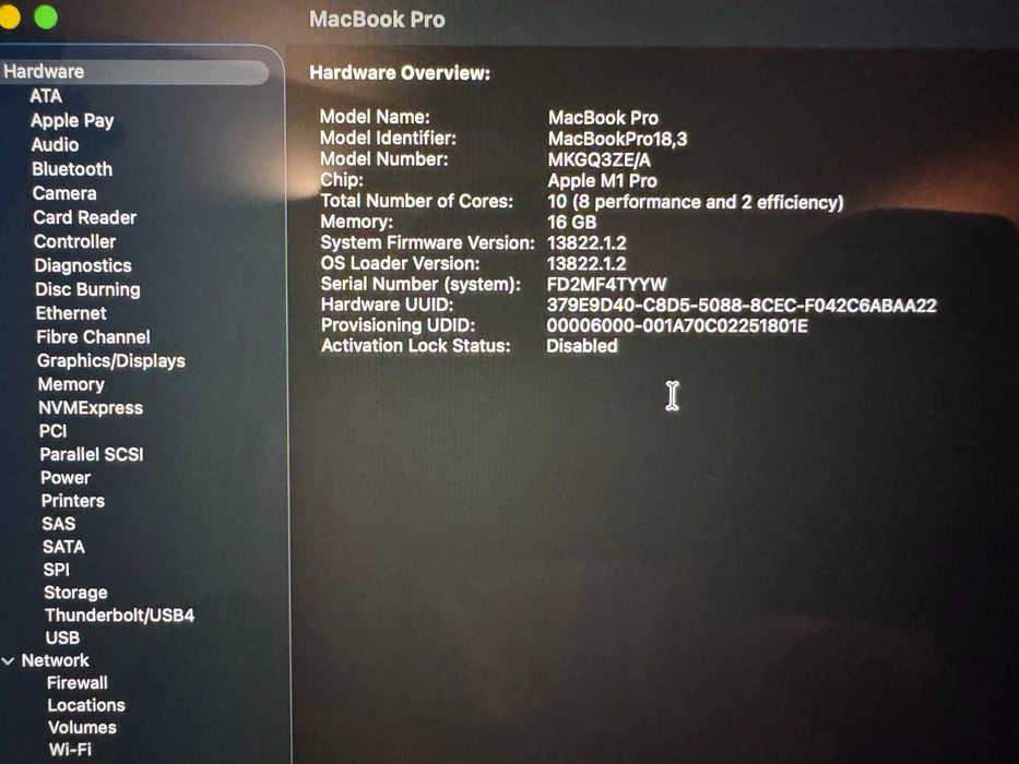 Apple Macbook Pro 14", M1 Pro, 16GB RAM, 1TB SSD