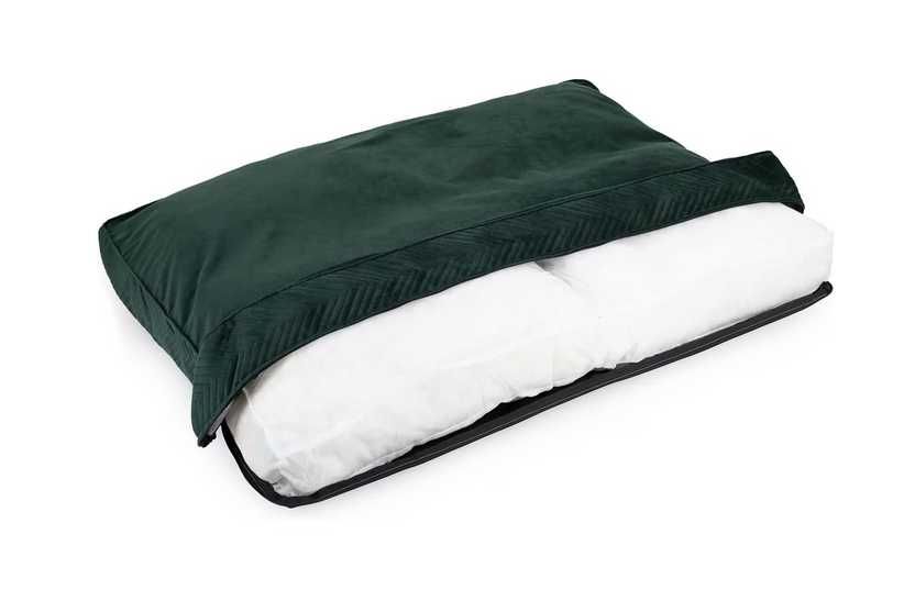 Pat pentru caini si pisici 65x50x12 cm verde catifea