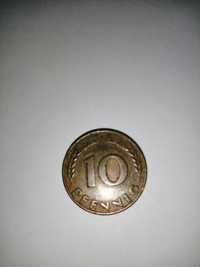 Moneda 10 pfennig 1950