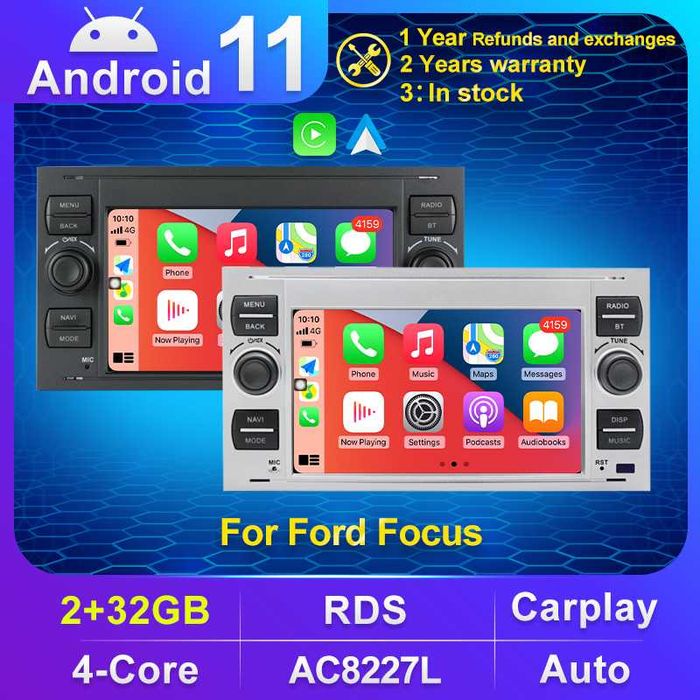 Navigatie Android 14 FORD Ford C Max Mondeo Kuga Fiesta CarPlay CAMERA