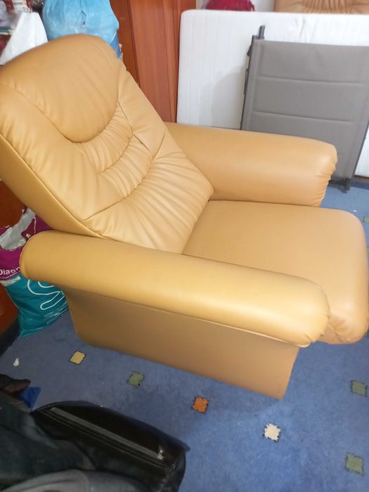 Canapea +fotoliu piele ecologica .