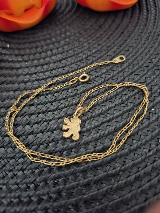 Colier insemn Peugeot placat cu aur 23 cm lungime la dublu