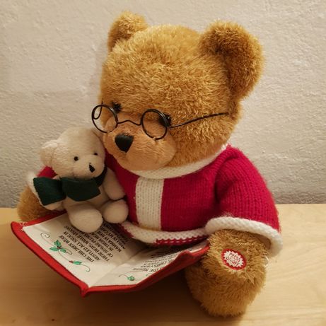 Ursuleț din pluș,interactiv,30cm,citește poem de Crăciun,în engleză