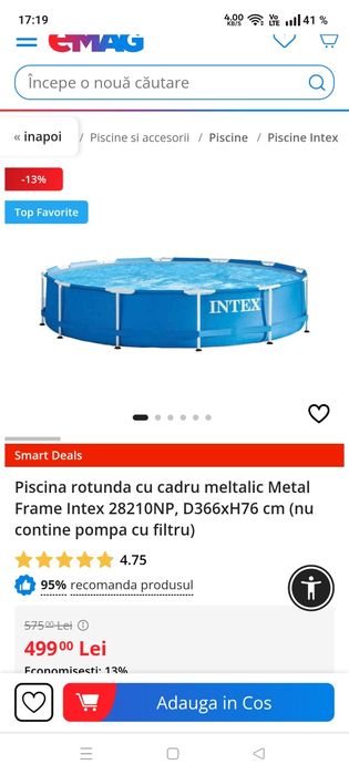 Piscina cu cadru metalic