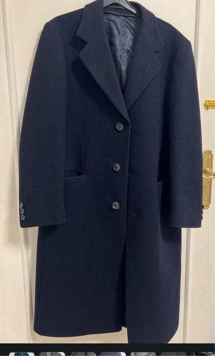 Palton din 100% lână nou nepurtat albastru închis