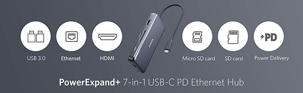 Anker PowerExpand+ 7-in-1 USB-C PD Ethernet Hub,хъб-адаптор