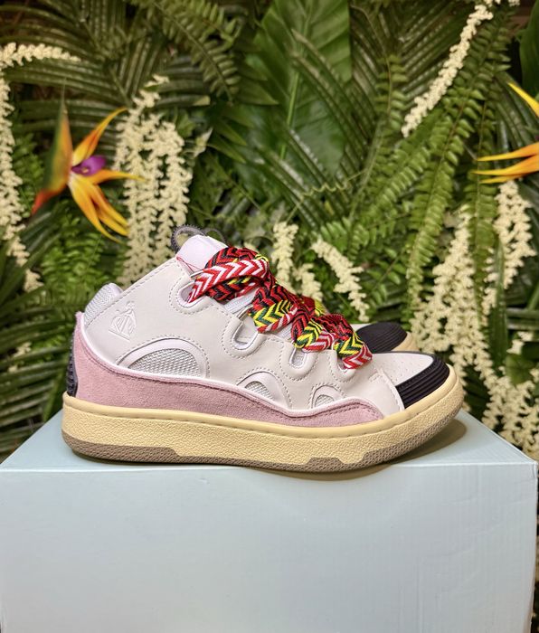 Lanvin Curb Suede White Pink