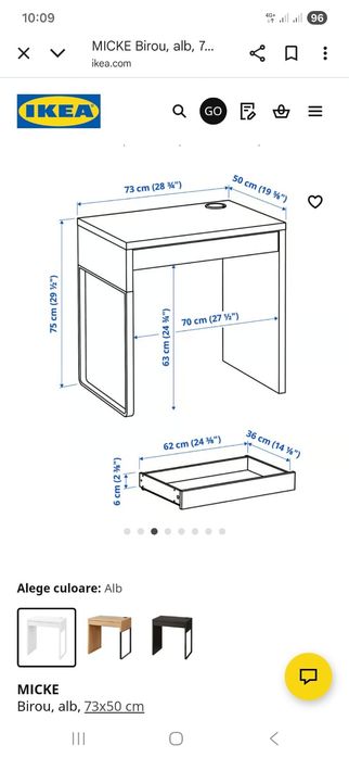 Birou și scaun ikea