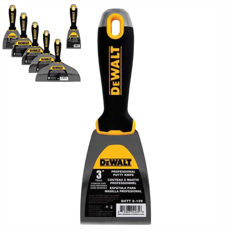 Шпакла Dewalt с гумирана дръжка от 3'' до 10''
