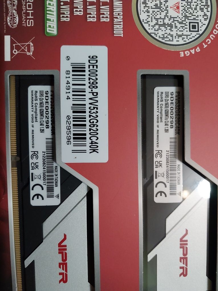 НОВА 32GB DDR5 6200Mhz 6000Mhz Patriot Viper VENOM RAM памет