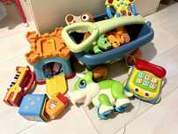 Carucior Smoby + catel lemn + cuburi + dino+ turn