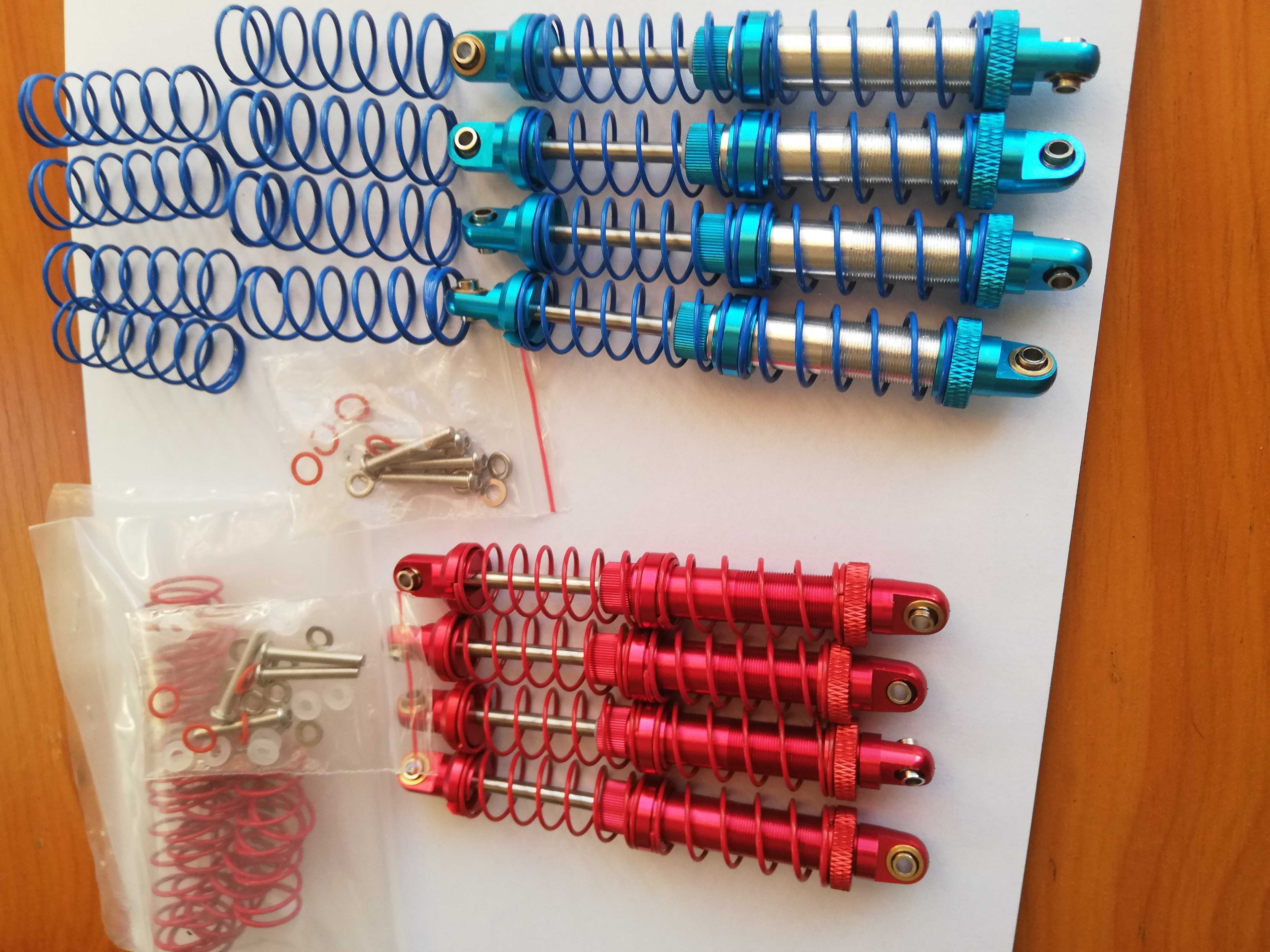 Automodel 4 amortizoare BDX aluminiu 100mm+garnituri, arcuri,accesorii