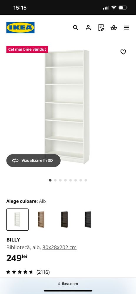 Biblioteca Ikea Billy ca noua
