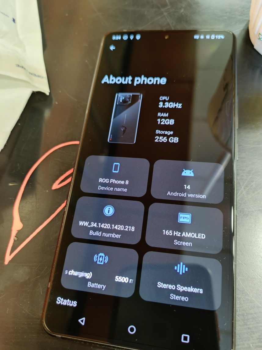 Rog Phone 8 12/256 Gb nou, impecabil, garanție doi ani Asus