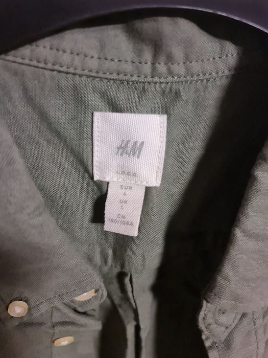 Camasa casual verde H&M, marime L spre XL, Noua, nepurtata