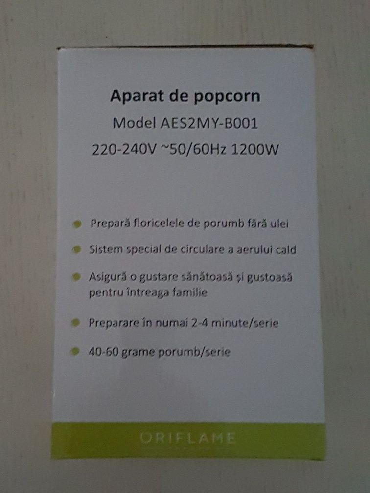 Aparat electric pentru popcorn.