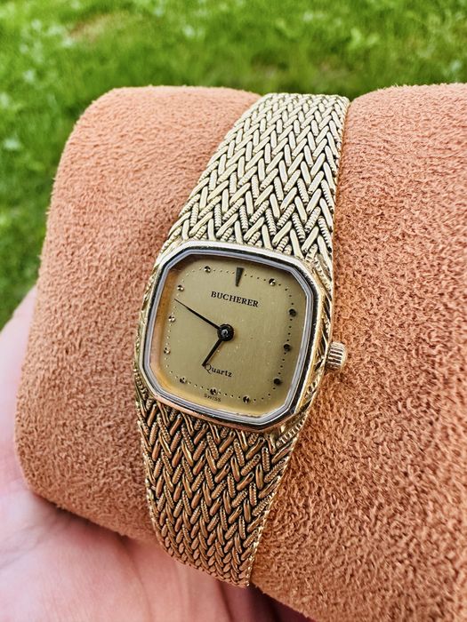 Ceas dama original Bucherer Swiss Gold Tone Wrist Watch