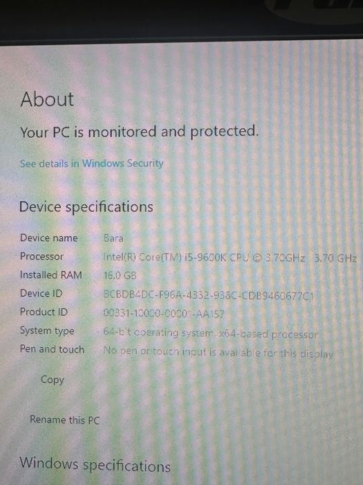 Pc gaming i5 9600 K