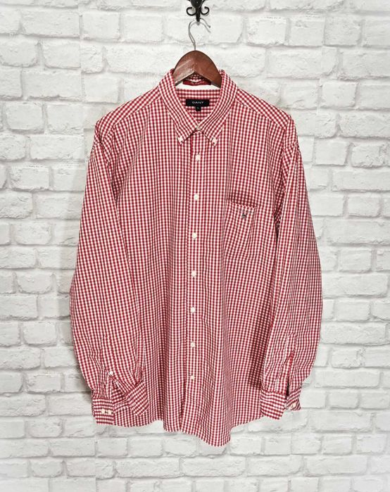GANT Оригинална мъжка риза червено каре размер XL