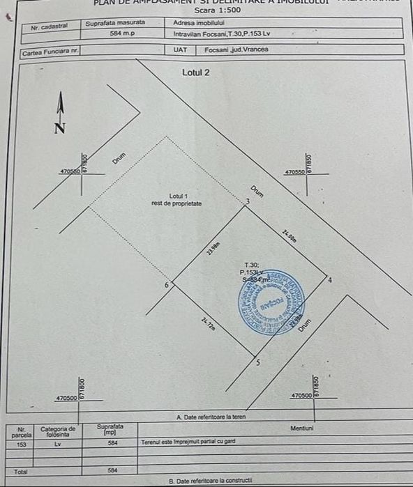 Teren intravilan – Focșani