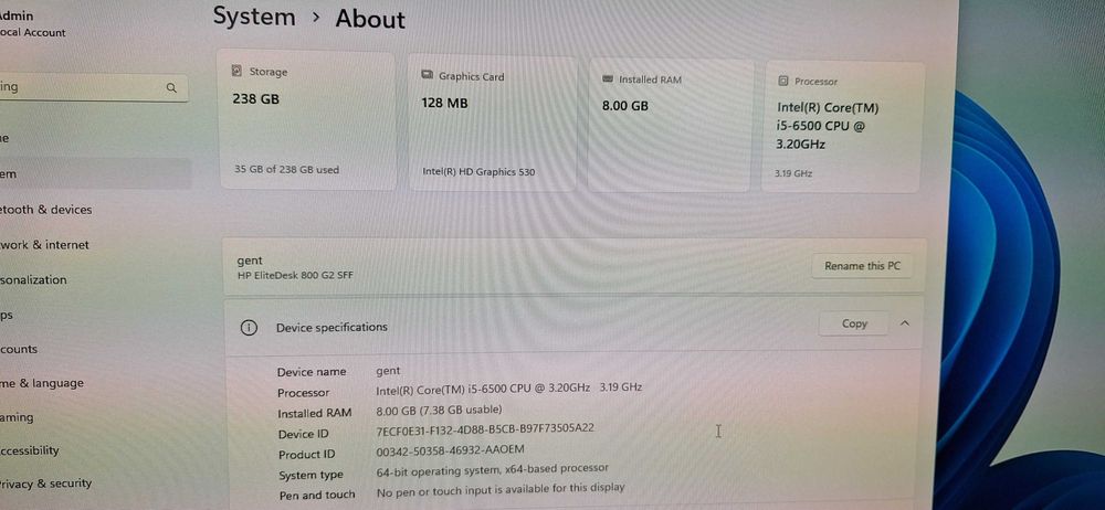 Calculator HP i5 6500 8GB RAM, SSD256GB, HDMI, Windows 11