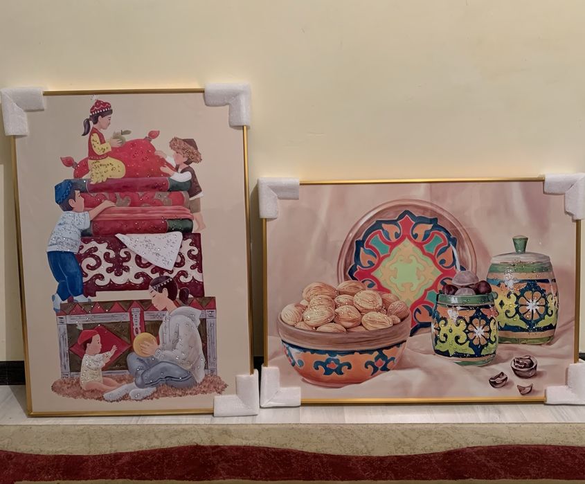 картина этно кухня детская и тд рама латунь Качество стекло камни стра