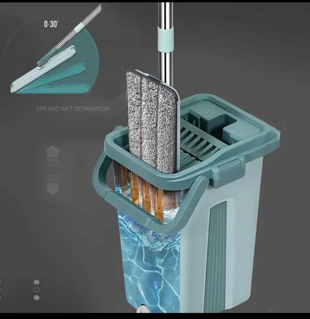 Швабра с ведром + 3 насадки
